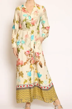 Wu'Side Abito chemisier fantasia burro/peach/militare