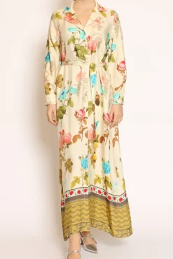 Wu'Side Abito chemisier fantasia burro/peach/militare