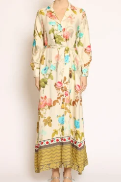 Wu'Side Abito chemisier fantasia burro/peach/militare