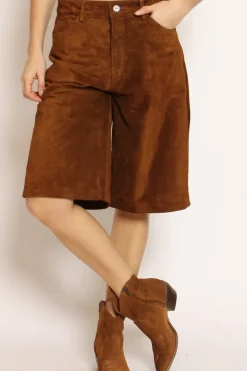Vicolo Bermuda scamosciato genuine leather cuoio