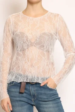 Zeroassoluto Blusa in pizzo elasticizzato