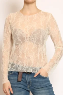 Zeroassoluto Blusa in pizzo elasticizzato