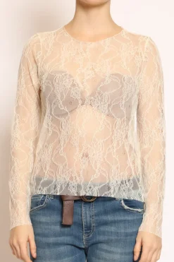 Zeroassoluto Blusa in pizzo elasticizzato