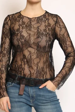Zeroassoluto Blusa in pizzo elasticizzato
