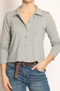 Zeroassoluto Camicia CARLY in jersey grigio melange