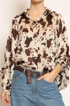 Tensione In Camicia cow print beige/moro