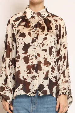 Tensione In Camicia cow print beige/moro