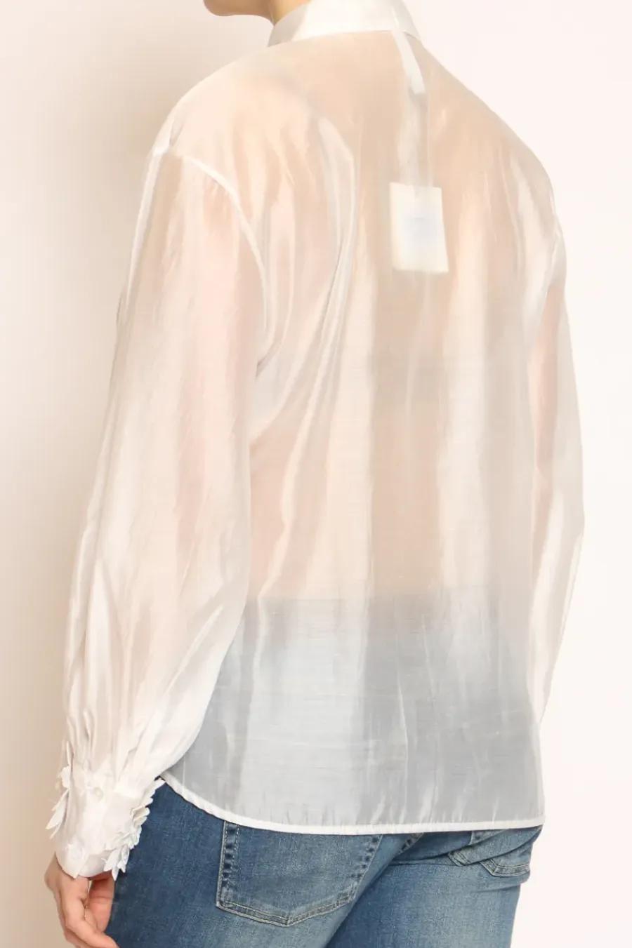 Tensione In Camicia dettaglio fiorato naturale
