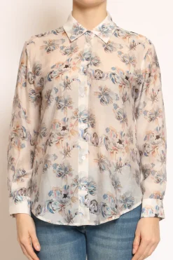 Zeroassoluto Camicia MIA fantasia in mussola LYOCELL FIBRA NATURALE floreale burro/azzurro/rosa