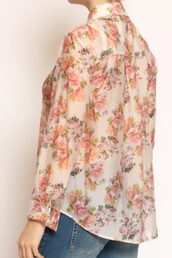 Zeroassoluto Camicia MIA fantasia in mussola LYOCELL FIBRA NATURALE floreale nude/rosa/verde