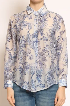 Zeroassoluto Camicia MIA fantasia in mussola LYOCELL FIBRA NATURALE floreale latte/royal