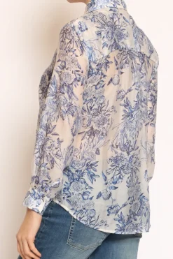 Zeroassoluto Camicia MIA fantasia in mussola LYOCELL FIBRA NATURALE floreale latte/royal