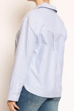 Have one Camicia over scollo V a righe bianco/celeste