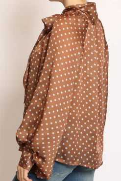 Tensione In Camicia pois c/fiocco moka/celste