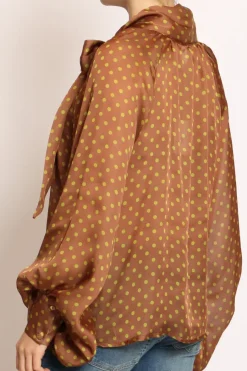Tensione In Camicia pois c/fiocco moka/acido