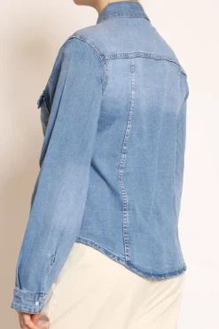 Zeroassoluto Camicia slim fit tela denim elasticizzata denim chiaro