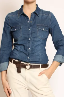 Zeroassoluto Camicia slim fit tela denim light stretch denim