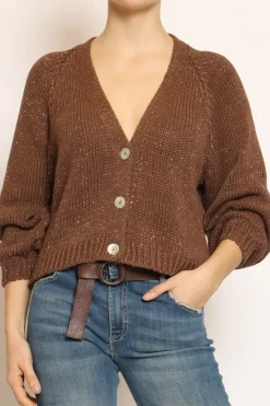 Have one Cardigan filo lurex moro/oro