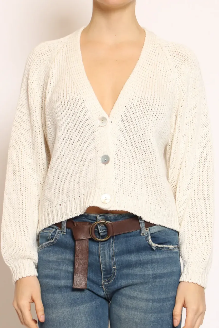 Have one Cardigan filo lurex panna/oro