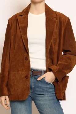 Vicolo Giacca 2 bottoni scamosciata genuine leather cuoio