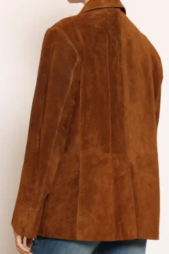 Vicolo Giacca 2 bottoni scamosciata genuine leather cuoio