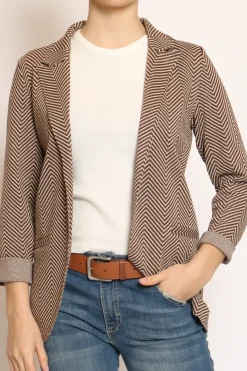 Zeroassoluto Giacca JIN elasticizzata spinata lurex moka/burro/oro