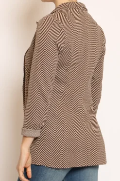 Zeroassoluto Giacca JIN elasticizzata spinata lurex moka/burro/oro
