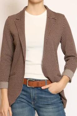 Zeroassoluto Giacca JIN elasticizzata fiori lurex moka/burro/oro