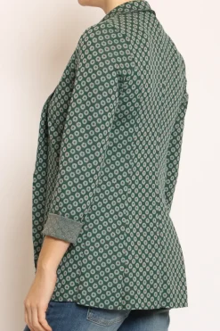 Zeroassoluto Giacca JIN elasticizzata ottagono lurex bottiglia/acqua/bronzo