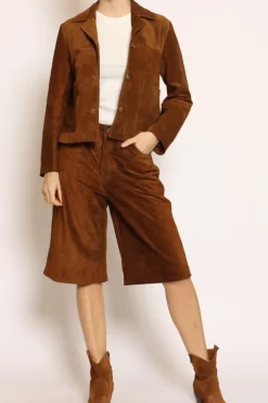 Vicolo Giacca scamosciata genuine leather cuoio