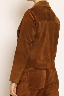 Vicolo Giacca scamosciata genuine leather cuoio