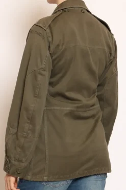 Vicolo Giacca vintage con applicazioni militare
