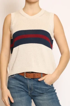 Zeroassoluto Gilet righe burro/blu/bordeaux