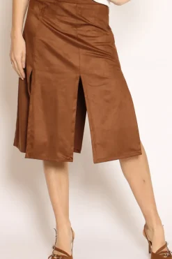 Kontatto Gonna spacchi suede cuoio