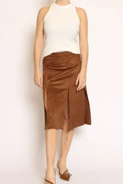 Kontatto Gonna spacchi suede cuoio