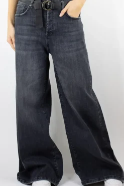 Zeroassoluto Jeans kam2 palazzo lavaggio medio denim nero