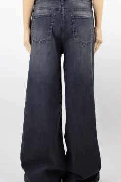 Zeroassoluto Jeans kam2 palazzo lavaggio medio denim nero