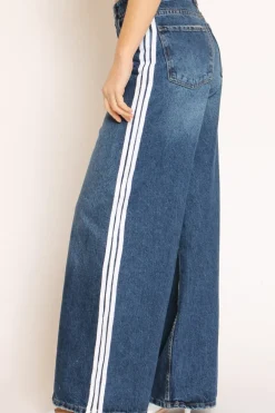 Kontatto Jeans palazzo con bande laterali denim