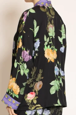 Wu'Side Kimono corto fantasia nero/viola/verde