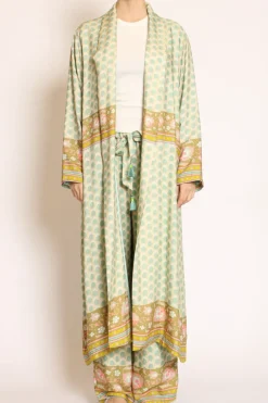 Wu'Side Kimono lungo fantasia acqua/sand/olio