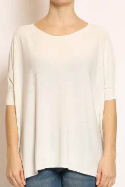 Kontatto Maglia barca oversize in filo di viscosa off white