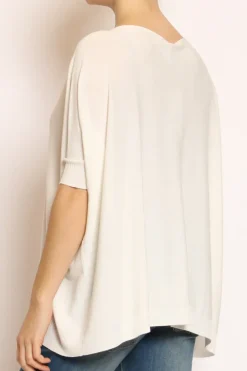 Kontatto Maglia barca oversize in filo di viscosa off white