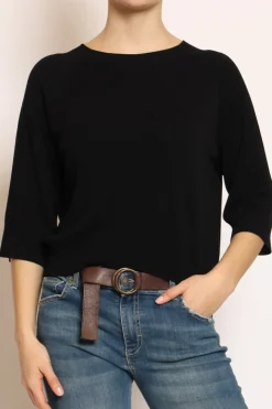Kontatto Maglia crop manica 3/4 in filo di viscosa