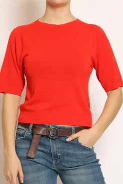 Kontatto Maglia girocollo mezza manica in filo di viscosa