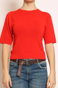 Kontatto Maglia girocollo mezza manica in filo di viscosa