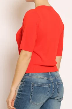 Kontatto Maglia girocollo mezza manica in filo di viscosa
