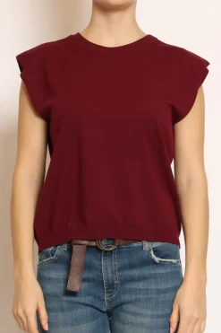Kontatto Maglia girocollo smanicata in filo di viscosa