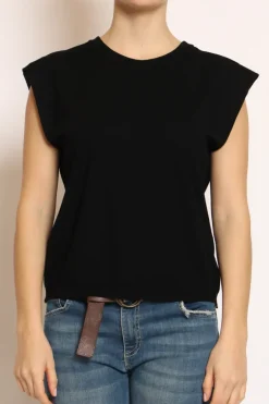 Kontatto Maglia girocollo smanicata in filo di viscosa