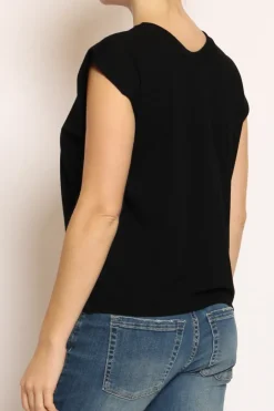 Kontatto Maglia girocollo smanicata in filo di viscosa