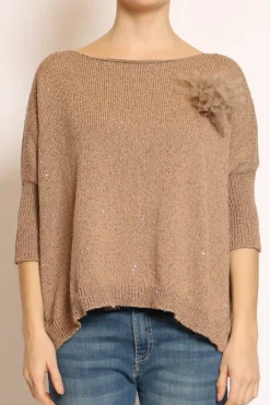 Kontatto Maglia micropaillettes con spilla